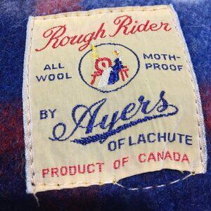 VINTAGE ROUGH RIDERS BY AYERS FRINGE WOOL PLAID THROW BLANKETS